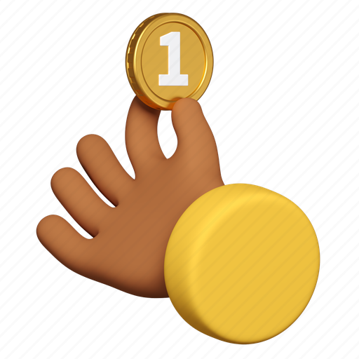 Coin, hand, finance, money 3D illustration - Download on Iconfinder