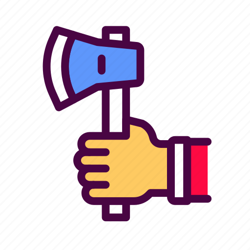 Ax, camping, hand, handyman, holding icon - Download on Iconfinder