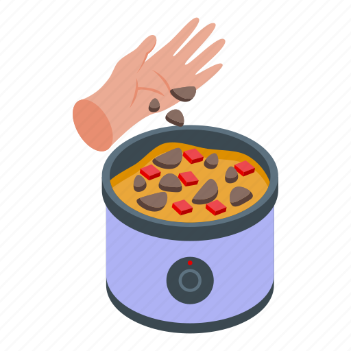 Hand, preparing, food, isometric icon - Download on Iconfinder