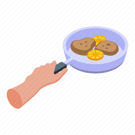 Cooking, pan, isometric icon - Download on Iconfinder