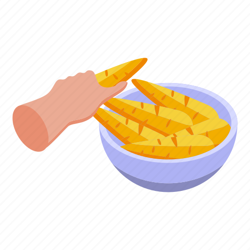 Bowl, carrots, isometric icon - Download on Iconfinder