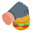 burger, cooking, isometric 