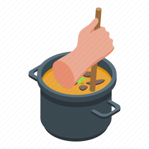 Cooking, hand, isometric icon - Download on Iconfinder