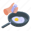 frying, egg, isometric 