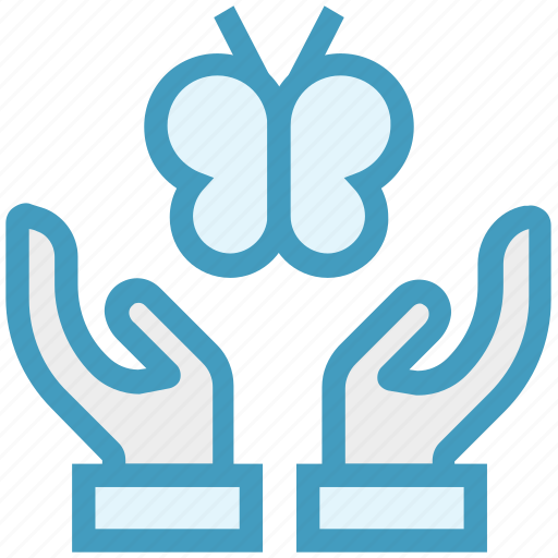 Butterfly, care, freedom, giving, hands support, safe, support icon - Download on Iconfinder