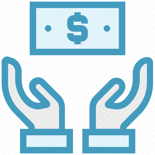 Care, dollar note, giving, hands support, money, safe, support icon - Download on Iconfinder