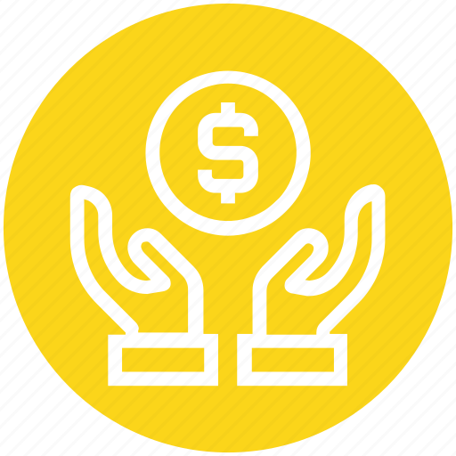 Care, dollar coin, giving, hands support, money, safe, support icon - Download on Iconfinder