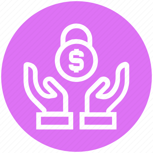 Care, dollar, giving, hands support, locked, safe, support icon - Download on Iconfinder