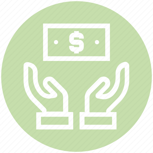 Care, dollar note, giving, hands support, money, safe, support icon - Download on Iconfinder