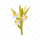 flower, flat, icon, daffodil, garden, plant, floral, nature, bouquet