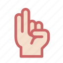 finger, gesture, hand, pinkie, ring, two