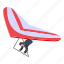 red, paraglider, isometric 