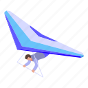 professional, paraglider, isometric