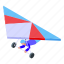 new, paraglider, isometric