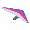 tricolor, paraglider, isometric