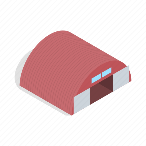 Architecture, construction, door, exterior, garage, hangar, isometric icon - Download on Iconfinder