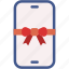 smart, phone, gift, happiness, mobile, present, ribbon 