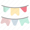 bunting, decoration, celebration, party, flags, flag, garlands