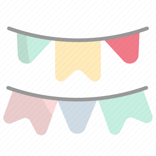Bunting, decoration, celebration, party, flags, flag, garlands icon - Download on Iconfinder
