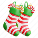 chirstmas, socks, with, candy, cane, winter, decoration, ornament, sock 