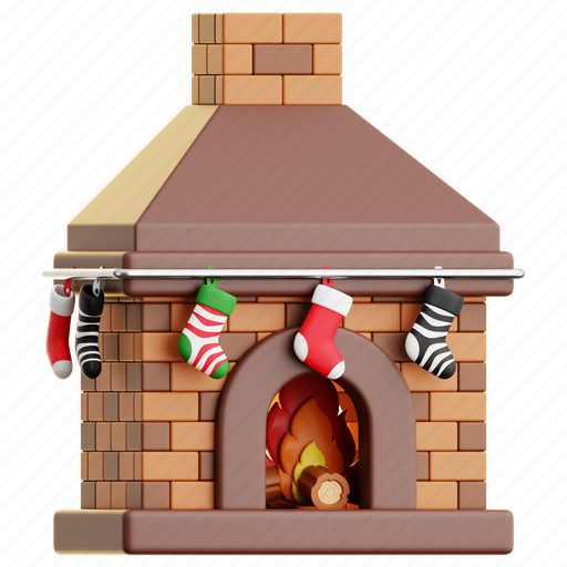 Chirstmas, fireplace, winter, fire, xmas, snowflake, snow 3D illustration - Download on Iconfinder