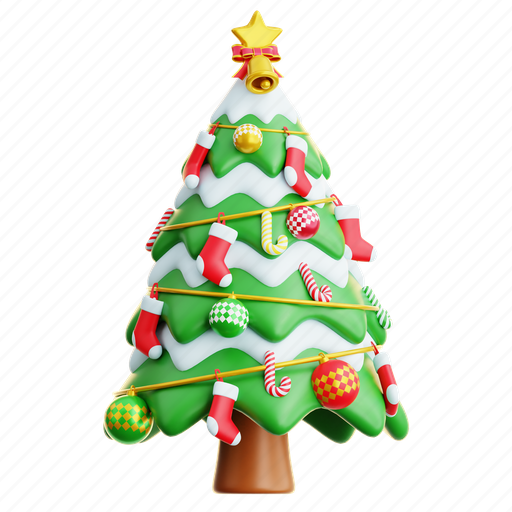 Chirstmas, pine, tree, decoration, xmas, celebration, nature 3D illustration - Download on Iconfinder