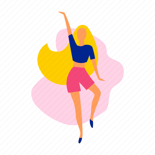 Happy, women, female, feminine, woman, dance, party illustration - Download on Iconfinder