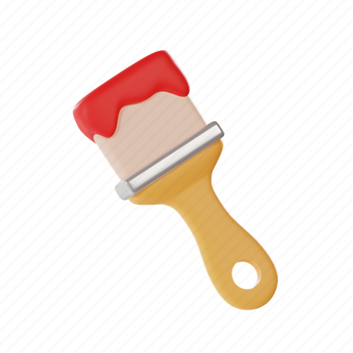 Paint brush, art, brush, tool, painting 3D illustration - Download on Iconfinder