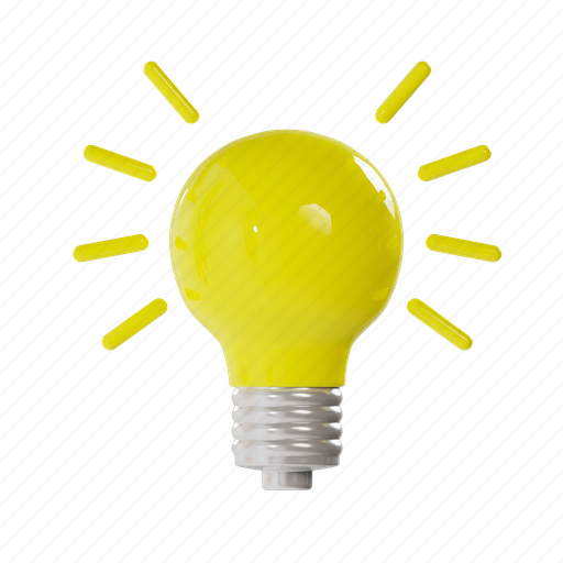 Idea, creativity, thinking, light, lamp, energy 3D illustration - Download on Iconfinder
