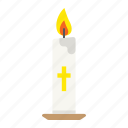 candle, cross, easter, flame, holiday, light, religion