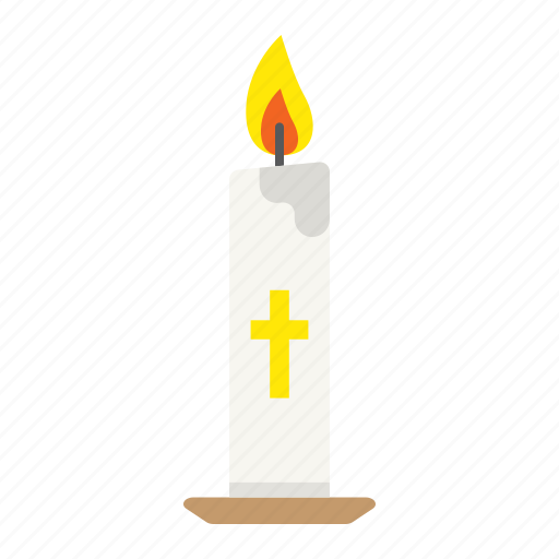 Candle, cross, easter, flame, holiday, light, religion icon - Download on Iconfinder