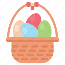 basket, easter, egg, eggs, spring, gift, ribbon