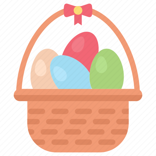 Basket, easter, egg, eggs, spring, gift, ribbon icon - Download on Iconfinder