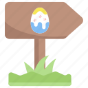 arrow, easter, egg, party, signpost, direction, guide