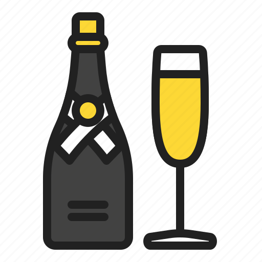 Newyear, celebration, party, bottle, alcohol, drink, champagne icon - Download on Iconfinder