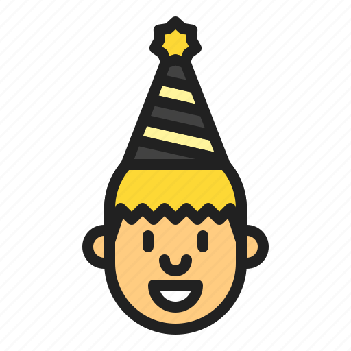 Newyear, celebration, party, human, boy, male, hat icon - Download on Iconfinder
