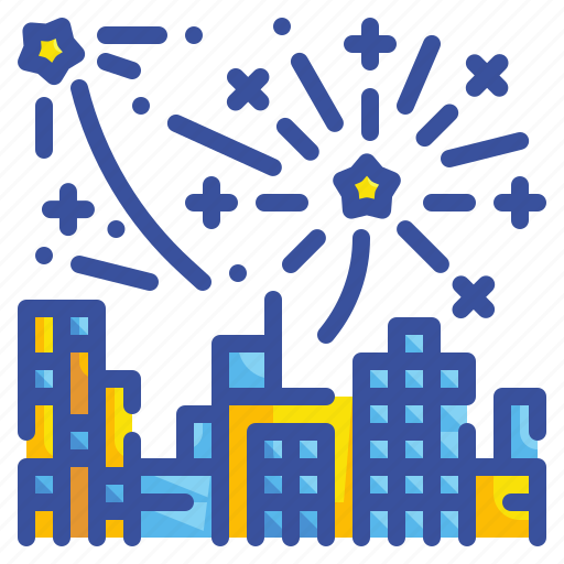 Firework, city, building, celebration, festival, new, year icon - Download on Iconfinder