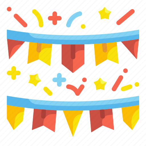 Garlands, party, decoration, ornaments, flags, celebration icon - Download on Iconfinder