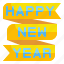 happy, new, year, ribbon, banner, party, happy new year 