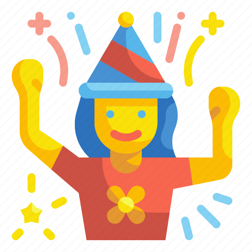 Woman, party, hat, celebration, birthday, girl, lady icon - Download on Iconfinder