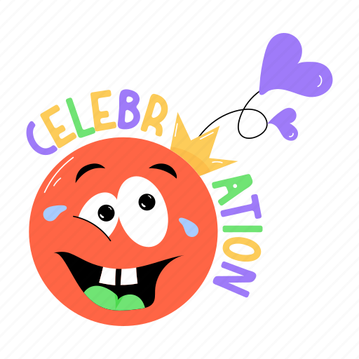 Celebration emoji, celebration, crazy emoji, funny smiley, funny emoticon sticker - Download on Iconfinder