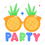pineapple glasses, party glasses, party prop, party word, party specs 