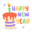 candle cake, confectionery item, party cake, happy new year, new year celebrations 