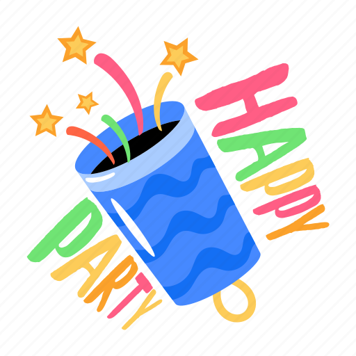 Celebration horn, happy party, party horn, party celebration, party popper sticker - Download on Iconfinder