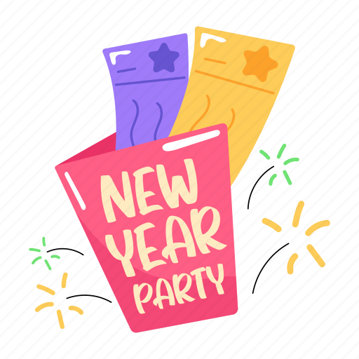 New year invitation, party invitation, new year party, party passes, invitation card sticker - Download on Iconfinder