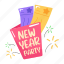 new year invitation, party invitation, new year party, party passes, invitation card 