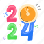 happy 2024, year 2024, new year, typography words, typography letters 