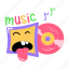 music cd, music disc, funny emoji, song cd, party music 