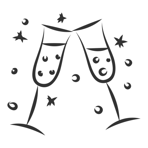 Champagne, christmas, stemware, wineglass, celebration, decoration, party icon - Free download