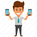 business call, business communication, businessman with mobile, mobile developer, smartphone